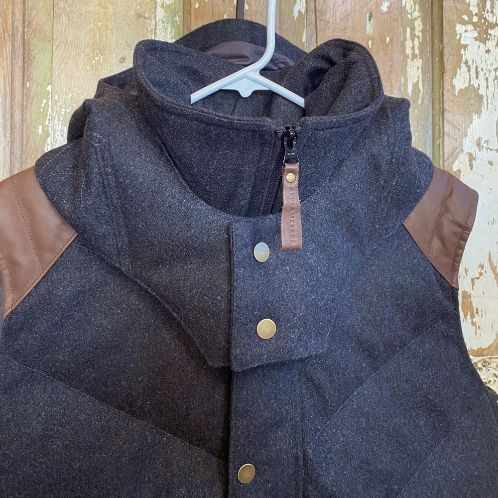 Alps & Meters Alpine Western Style Hooded Wool Leather Vest